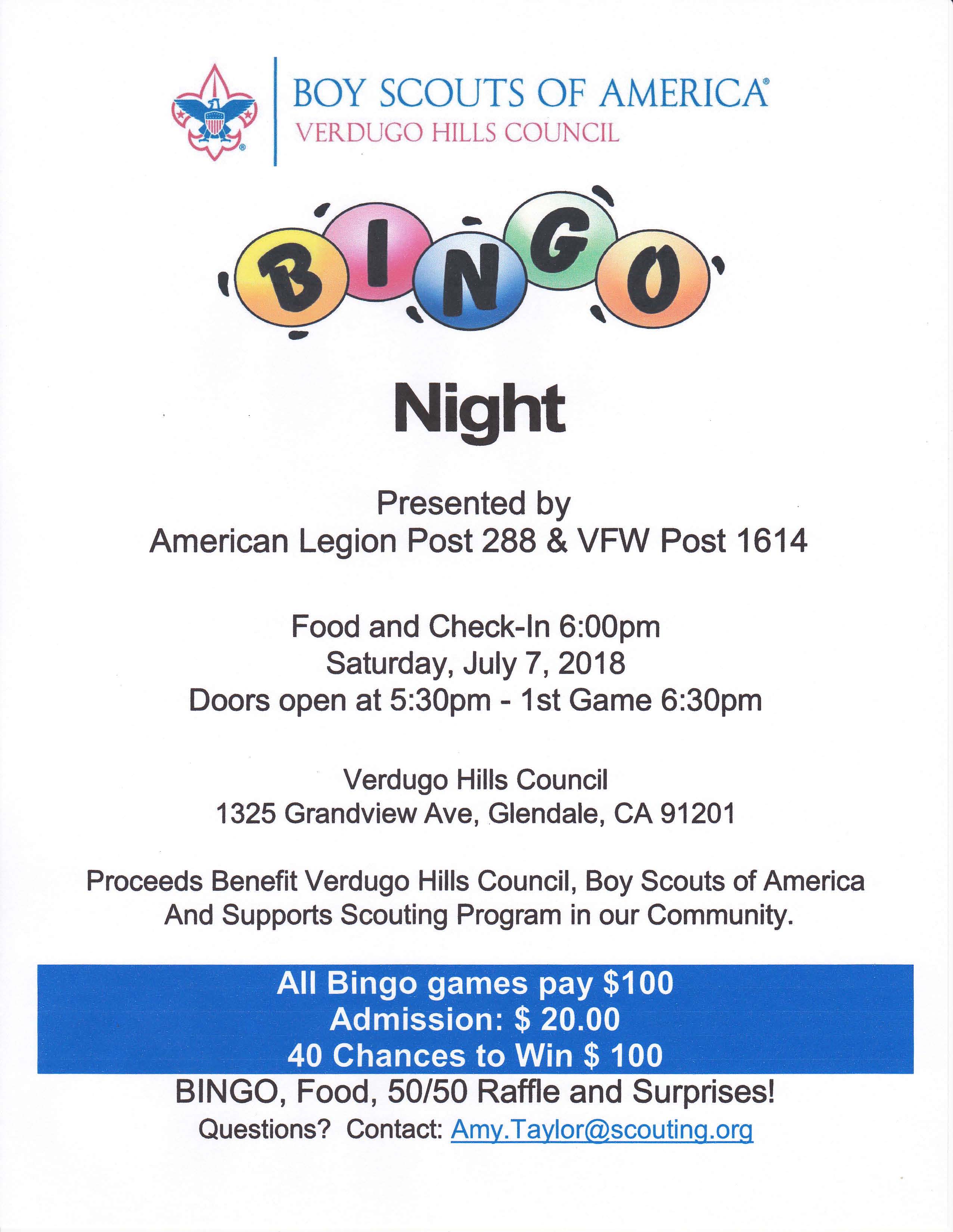 Foothill square bingo